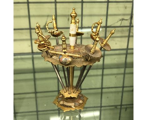 ORNATE TOLEDO SWORD COCKTAIL STICK CAROUSEL