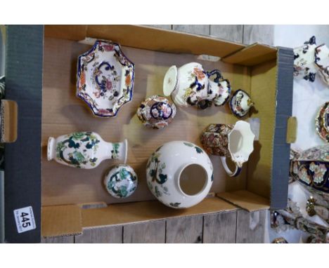 A mixed collection of Masons items to include Mandalay lidded two handled vase, small tray, Penang pattern trinket box and sm