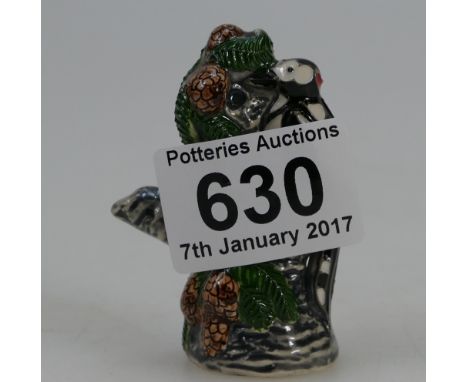 Moorcroft RSPB Great Spotted Woodpecker model Height 7cm.