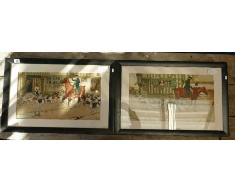Two framed Cecil ablin prints depicting hunting scenes (2)