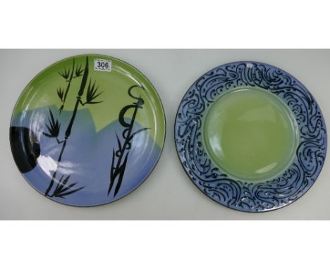 Poole pottery chargers both trials signed by Zdenka Ralph dated 1998 (2)