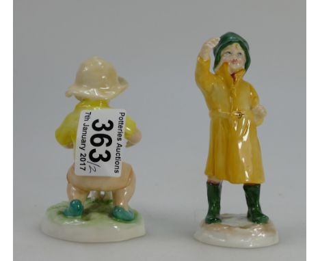 Two Royal Worcester figures, Fisherman and Christopher, modelled by F Doughty.