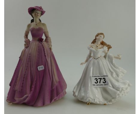 Royal Worcester Lady figure, Thank You and Coalport Lady Figure Evening Promenade (2)