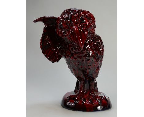 Peggy Davies Figure of a Grotesque Bird - The Listener, modelled by Robert Tabbenor, Ruby Fusion colourway.