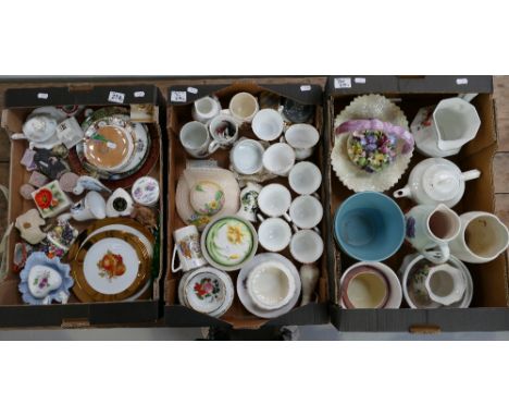A mixed collection of items to include Commemorative cups and bells , Solian ware wall pocket, Radford hand painted vase, cer