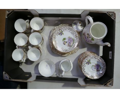A collection of unmarked English Bone china teaware to include sandwich plates, cups, saucers, teapot etc (39)