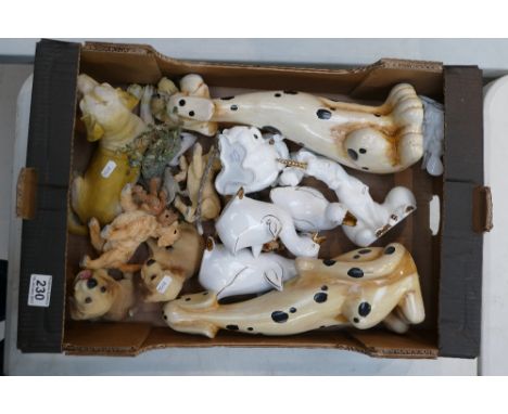 A large collection of ceramic and resin animals. (16)