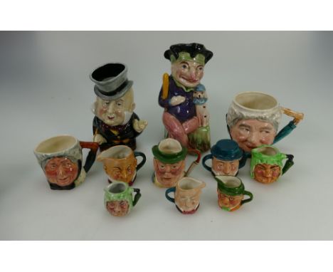 a collection of various Toby and character jugs including Burleighware, Melba ware, Artone etc  (11)