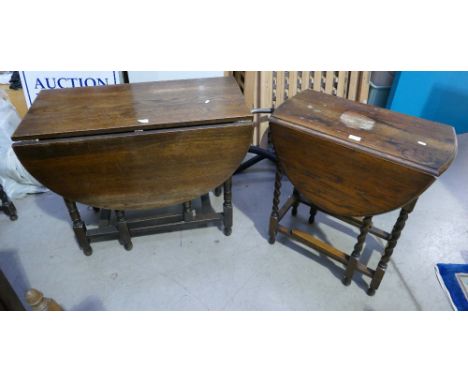 Oak gate leg drop leaf table and barley twist drop leaf table (2)