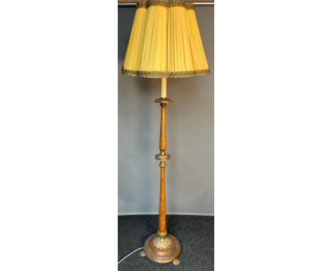 Antique floor standing lamp in a regency manner, with shade [180cm high] 