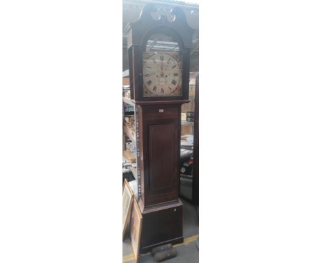 J. Sinclair [Alloa] Grandfather clock with pendulum and weights. 