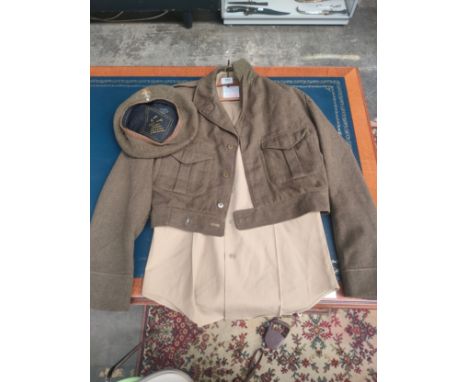 U.S marine Corp circa 1950s military Gunnery sergeant blazer, shirt and hat 