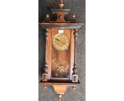 Antique long cased wall clock with pendulum 