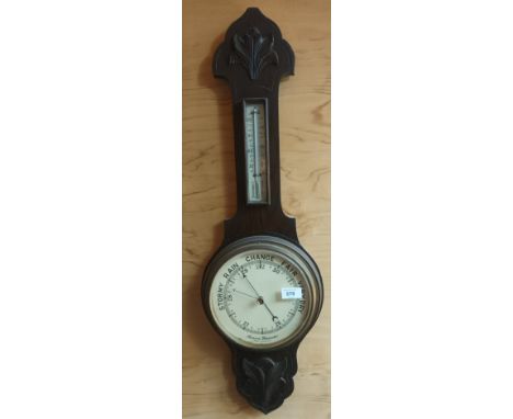 Vintage Aneroid Barometer. Fitted with a mercury thermometer. [Will not post] 