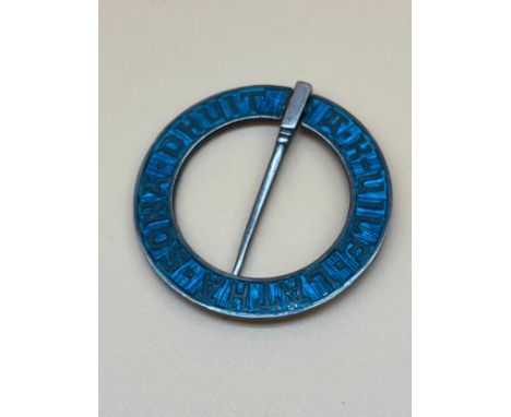 Birmingham silver and enamel plaid brooch, produced by Alexander Ritchie Iona. [4.6cm in diameter] [Will post] 