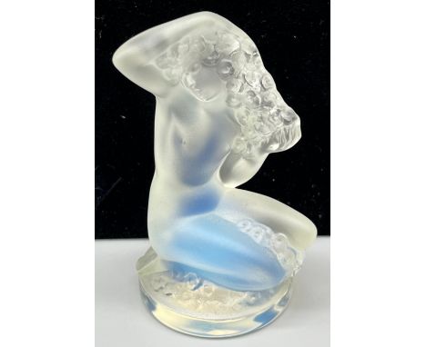 Lalique France art nouveau design nude lady figurine. Signed to the rim of the base. [7.5cm high] [Will not send] 