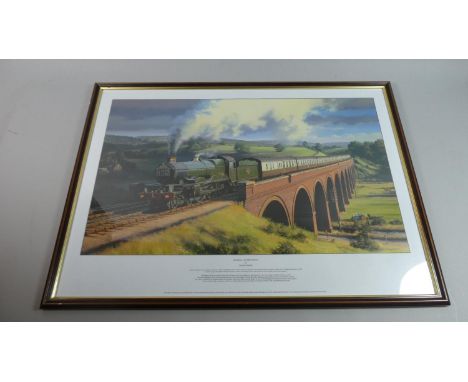 A Framed Railway Print, 'Heading for Broadway' by Nicolas Trudgian 