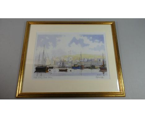 A Framed Limited Edition Print Depicting 'Quay and Castle, Conwy' by Charles Bell 