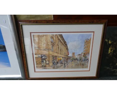 A Framed Limited Print of St. Annes Square, Signed by the Artist, 48cm Wide 