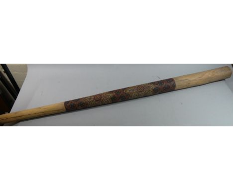 An Aboriginal Didgeridoo with Enamelled Bead Style Decoration, 130cm Long 