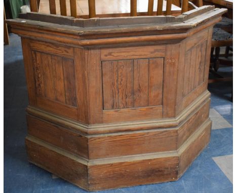 A Late Victorian Pitch Pine Pier Surround or Lectern/Pulpit Base, 140cm Wide 