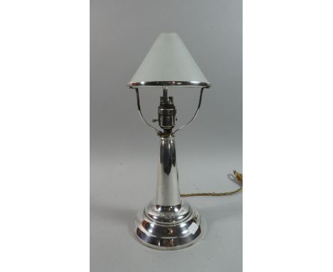 A Walker and Hall Art Deco Chromed Table Lamp Inscribed For Delamere Forest Golf Club, May 4th 1929, 36cm High