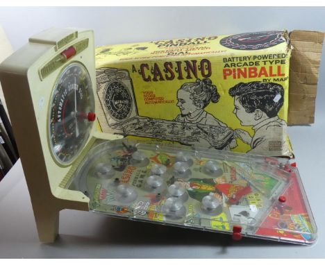 A Vintage Battery Powered Arcade Type Pinball Game by Marx with Original Box 