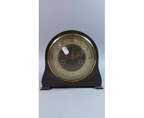 A Vintage Art Deco Mantle Clock with Eight Day Movement, 20cm High 