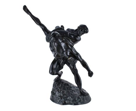 Jef Lambeaux, Belgian (1852 - 1908) Bronze Sculpture "Les Lutteurs" Signed on Obverse Side. Measures 21" H x 16" W x 13" D. C