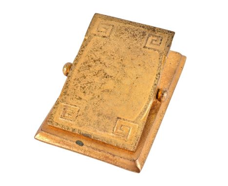 Tiffany Studios Gilded Bronze Paper Clip. Marked and numbered 1119 on bottom side. Measures 1-1/2" H x 4" W x 2-5/8" D. Condi