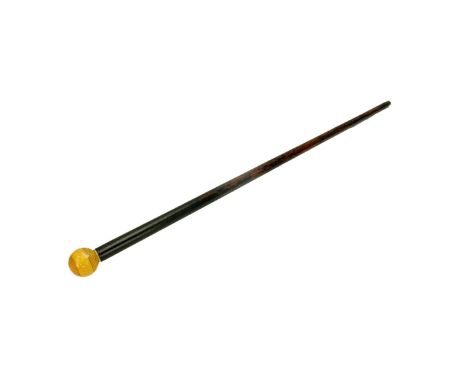 Art Deco Bakelite Ball Handle Walking Stick. Wood shaft. "Croquet Ball" handle. Unsigned. Measures 33-3/4" L. Condition: Typi