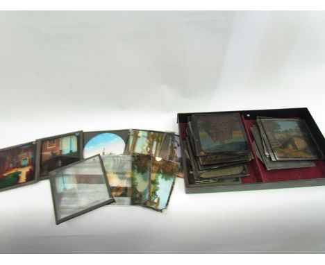 A collection of 24 colour magic lantern slides