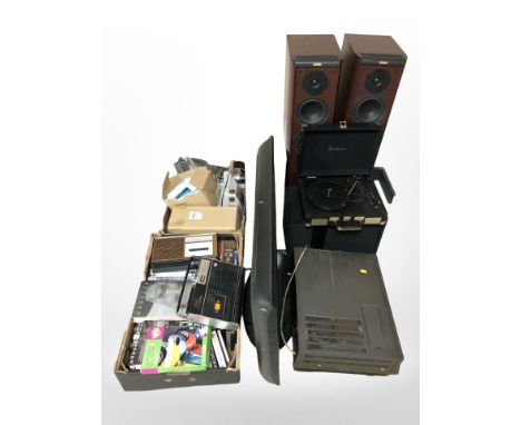 One pallet of various electricals including pair of Jamo speakers, Samsung TV, portable record player, Sony Betamax player, r