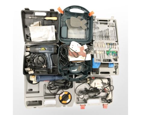 Six various boxed power tools including Ryobi, Powercroft etc (one box)