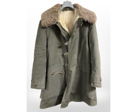 A vintage sheepskin-lined jacket 