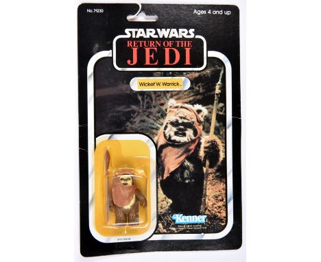 A Kenner Star Wars Return of the Jedi Wicket W. Warrick vintage 3.75" figure. On a sealed 1984 79 back card bubble. Very mino