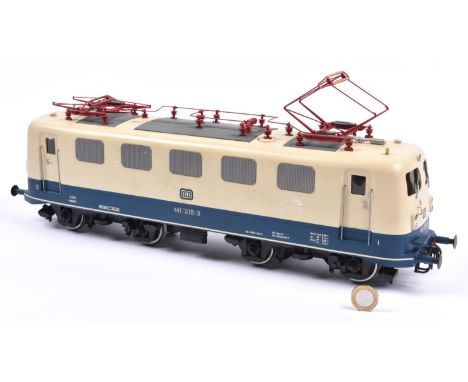 A Marklin Gauge One (Spur 1), 45mm,  Deutsche Bahn Bo-Bo Class 141 locomotive. An electric pantograph locomotive in DB blue a
