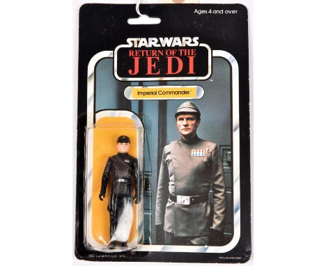 A Palitoy Star Wars Return of the Jedi Imperial Commander vintage 3.75" figure. On a sealed 1983 65 back card bubble. Card GC