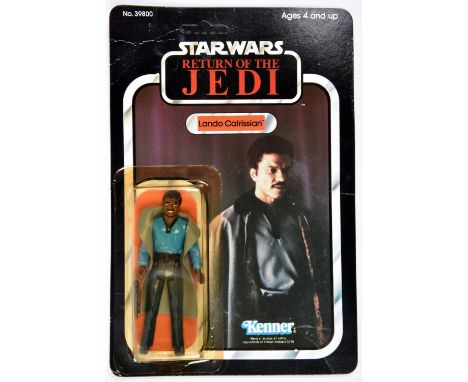 A Kenner Star Wars Return of the Jedi Lando Calrissian vintage 3.75" figure. On a sealed 1983 unpunched 77 back card bubble. 
