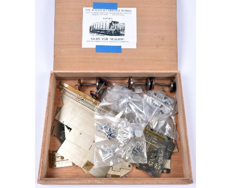 2x Wagon &amp; Carriage Works unconstructed Gauge One etched brass and white metal BR 'Sealion' hopper wagon kit. VGC-Mint. £