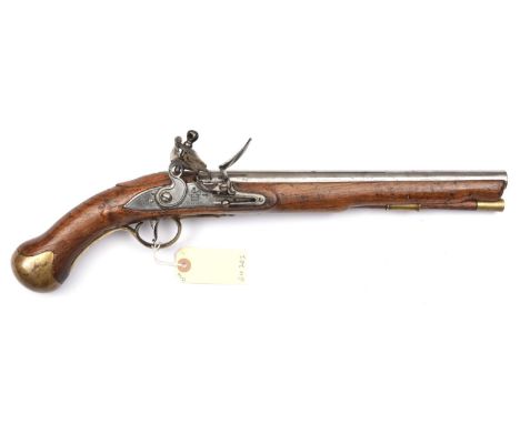 A good .56” Tower long Sea Service flintlock belt pistol,  19½” overall, barrel 12” with Tower proofs, the lock with line eng