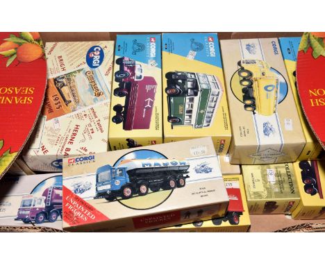 14 Corgi Classics. ERF Tanker Blue Circle, Scammell Highwayman &amp; 33ft Trailer Siddle C Cook,Seddon Atkinson Horse Transpo