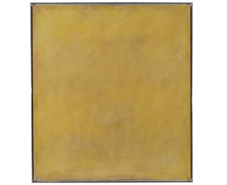 Gotthard Graubner     1930 Erlbach/Vogtland - 2013 Neuss gelb gold. 1961. Mischtechnik auf Leinwand.  Verso auf der Leinwand 