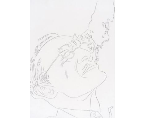 Andy Warhol     1928 Pittsburgh - 1987 New York Hesse. 1984. Bleistiftzeichnung.  Verso mit dem Nachlassstempel und der hands
