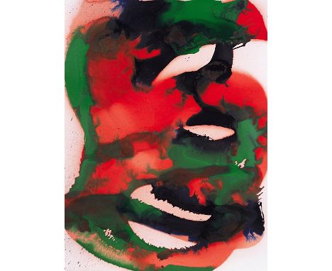 Katharina Grosse     1961 Freiburg i. Br. - lebt und arbeitet in Berlin Ohne Titel. 2020. Acryl und Aquarellfarbe auf schwere