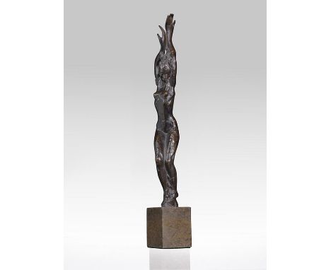 Renée Sintenis     1888 Glatz/Schlesien - 1965 Berlin Kleine Daphne. 1917. Bronze mit schwarz-brauner Patina. Auf Granitsocke