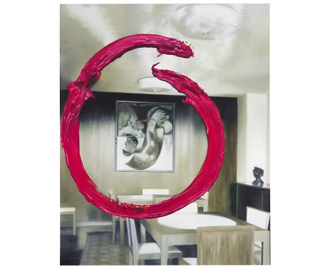 Karin Kneffel     1957 Marl - lebt und arbeitet in Düsseldorf Ohne Titel. 2016. Öl auf Leinwand.  Verso signiert und mit der 