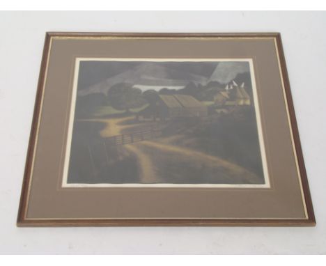Francis Kelly,(b.1927,- 2012, American)  "Kent", a coloured etching, 44/50 signed in pencil 62 x 52 cm f/g