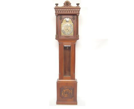 A mahogany eight day longcase clock, the early 18th Century five pillar two train movement, with anchor escapement adapted wi