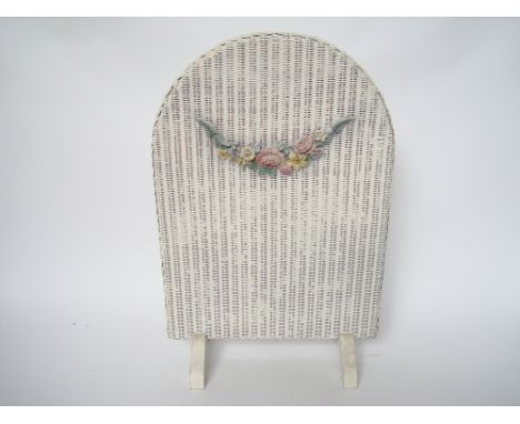 Lloyd Loom style white painted firescreen.  